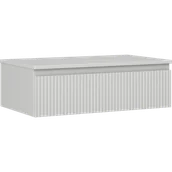 Szafki łazienkowe - Mexen Rivel szafka łazienkowa podumywalkowa 80 cm z blatem, 1 szuflada, ryflowana , szara mat - 91A20-08023-1-BFC62 - miniaturka - grafika 1