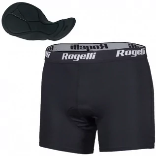 Spodenki rowerowe - Rogelli, Bokserski kolarskie męskie z wkładką, czarny, rozmiar L - grafika 1