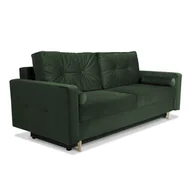 Sofy i kanapy - Sofa STELLA w kolorze zielonym z funkcją spania i pojemnikiem na pościel - miniaturka - grafika 1