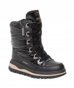 Śniegowce damskie - GEOX CZARNE ŚNIEGOWCE Z AKCENTEM BEŻOWYM NA PODESZWIE 32 J0A - miniaturka - grafika 1