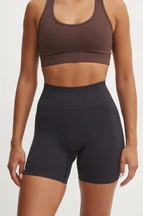 Hummel szorty treningowe Define kolor czarny gładkie high waist 224138 - Spodenki damskie - miniaturka - grafika 1