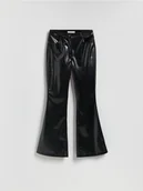 Spodnie damskie - Reserved - Spodnie z imitacji skóry - czarny - miniaturka - grafika 1