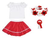 Dresy i komplety dla dziewczynek - ZESTAW NARODOWY BIAŁO-CZERWONY 98-110 4el - miniaturka - grafika 1