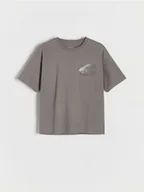 Koszulki dla chłopców - Reserved - T-shirt z nadrukiem - ciemnoszary - miniaturka - grafika 1