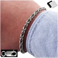 Bransolety męskie - Srebrna Męska Bransoletka Splot Królewski PR.925 Dla Niego Grawer - miniaturka - grafika 1