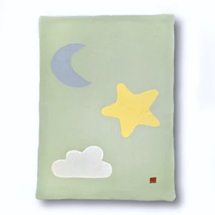 Hi Little One kołderka mata do zabawy z oddychającej organicznej BIO bawełny DAY & NIGHT Mint - Maty edukacyjne - miniaturka - grafika 1