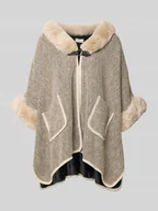 Swetry damskie - Kurtka o kroju relaxed fit z obszyciem ze sztucznego futra - miniaturka - grafika 1