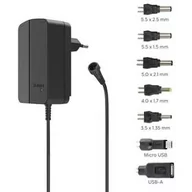 Zasilacze do laptopów - Zasilacz Hama univerzální 3-12 V, 18 W, nastavitelný, 7 konektorů (223615) - miniaturka - grafika 1