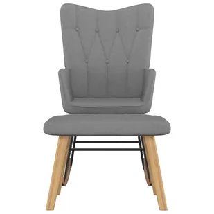 vidaXL Fotel bujany z podnóżkiem, ciemnoszary, obity tkaniną - Fotele - miniaturka - grafika 1