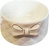 Miski dla psów - Yarro International YARRO MISKA CERAMICZNA DLA PSA ZŁOTA KOKARDKA 18x8,5cm - miniaturka - grafika 1