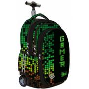 Plecaki szkolne i tornistry - St. Majewski Plecak na kółkach kauczukowych TB1 Pixel Gamer - miniaturka - grafika 1