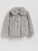Kurtki i płaszcze dla dziewczynek - Reserved - Sztuczne futerko z kołnierzem - jasnoszary - miniaturka - grafika 1