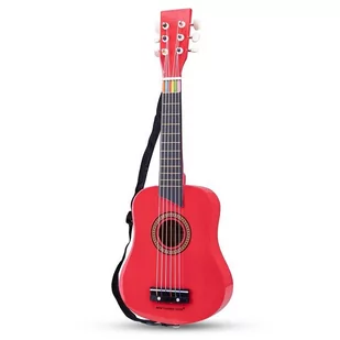 New Classic Toys - 10300 - instrument muzyczny - zabawka drewniana gitara - naturalna/czerwona - Instrumenty muzyczne dla dzieci - miniaturka - grafika 1