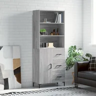 Witryny - vidaXL Witrynka szary dąb sonoma 69,5x34x180cm materiał drewnopochodny - miniaturka - grafika 1