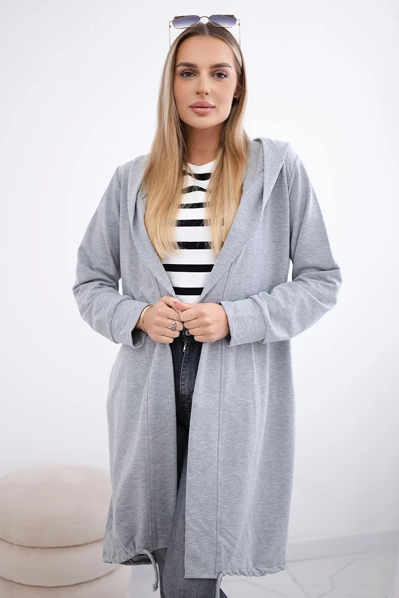 Narzutka z nadrukiem oversize szara Szary