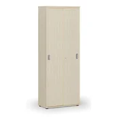 Szafy biurowe - Szafa biurowa z drzwiami przesuwnymi PRIMO WOOD, 2128 x 800 x 420 mm, brzoza - miniaturka - grafika 1