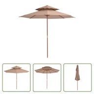 Parasole ogrodowe - The Living Store Parasol ogrodowy z podwójnym daszkiem - 270 cm - taupe - Parasol - miniaturka - grafika 1