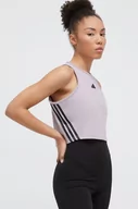 Koszulki sportowe damskie - adidas top damski kolor fioletowy - miniaturka - grafika 1