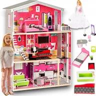 Domki dla lalek - Drewniany Domek Dla Lalek 115cm + Winda + Mebelki + Lalka - miniaturka - grafika 1