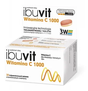 POLPHARMA Ibuvit Witamina C 1000 mg x 30 trójwarstwowych tabletek o kontrolowanym uwalnianiu - Witaminy i minerały - miniaturka - grafika 1