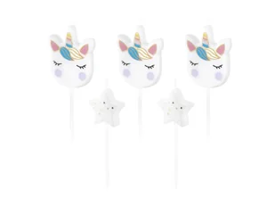 Świeczki pikery Jednorożec - 5 szt. - Urodziny dziecka - miniaturka - grafika 1