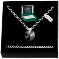 Łańcuszki - Srebrny Naszyjnik Serduszko Swarovski 925 Łańcuszek Zawieszka Dla Synowej - miniaturka - grafika 1