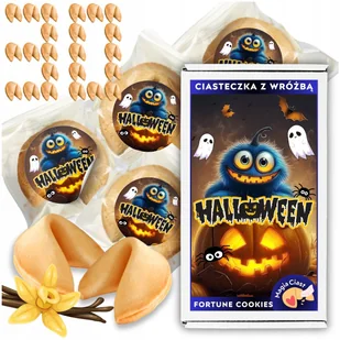CIASTECZKA Z WRÓŻBĄ Halloween Party zabawa Magia dla dzieci i gości 30 szt - Pieczywo chrupkie - miniaturka - grafika 1