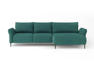 DOMO-HOME Narożnik z funkcją spania ILUSIO L - Nowoczesny narożnik z wysokim komfortem siedzenia 250x205cm Regulowane oparcie Wysokiej jakości materiały i stylowy design Kolor ciemnozielony Lewy - Narożniki - miniaturka - grafika 1