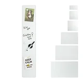 Długopisy - Relaxdays Tablica magnetyczna ze szkła, 15 x 80 cm, 3 magnesy, marker, uchwyt na długopisy, biuro i kuchnia, tablica magnetyczna ze szkła bezpiecznego, biała - miniaturka - grafika 1