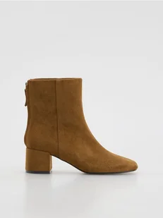 Reserved - Botki na obcasie - brązowy - Kozaki damskie - miniaturka - grafika 1