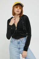 Bluzy damskie - Juicy Couture bluza damska kolor czarny z kapturem z aplikacją - miniaturka - grafika 1