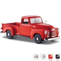 Maisto Chevrolet 3100 Pickup '50: nadania modelu samochodu 1: 24, drzwi i maski silnika do otwierania, gotowy model, 20 cm, czerwono-pomarańczowy (531952) - Kolekcjonerskie modele pojazdów - miniaturka - grafika 2