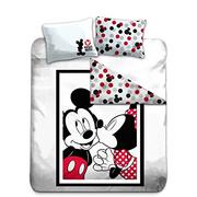 Kołdry i poduszki dla dzieci - Zestaw pościeli Disney Mickey i Minnie Double, poszewka na kołdrę 240x220 cm + 2 poszewki na poduszki 63x63 cm, 100% poliester.. - miniaturka - grafika 1