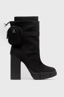 Steve Madden botki Riseup damskie kolor czarny na słupku - Botki damskie - miniaturka - grafika 1