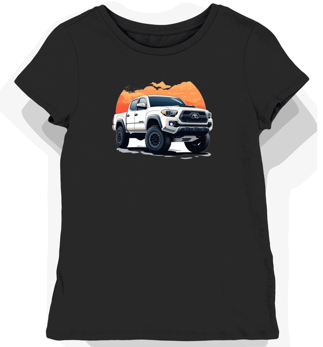 Koszulka damska czarna z motywem eleganckiej Toyoty Tacoma XS