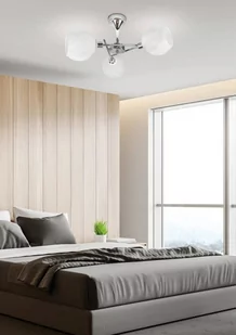 Candellux RAUL LAMPA WISZĄCA 3X40W E14 CHROM KLOSZ BIAŁY - Lampy sufitowe - miniaturka - grafika 1