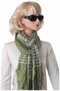 DUŻY 70x200 Szalik Szal Krata ZIELEŃ BUTELKOWA w12 - Apaszki i szaliki męskie - miniaturka - grafika 1