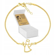 Biżuteria dla dzieci - Złota bransoletka ANIOŁ 925 KOMUNIA GRAWER aniołek - miniaturka - grafika 1
