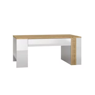 Stolik kawowy skandynawski ADAGIO 10 dąb castello/biały połysk - Ławy i stoliki kawowe - miniaturka - grafika 1