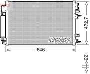 Chłodnice - Chłodnica klimatyzacji DENSO DCN13022 68050127AA z osuszaczem CHRYSLER LANCI - miniaturka - grafika 1
