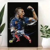 Dekoracje domu - Plakat A3 w ramie Kylian Mbappe dekoracja pokoju Art Piłka nożna piłkarz - miniaturka - grafika 1