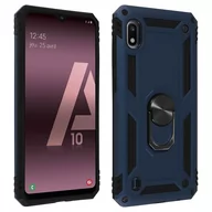 Etui i futerały do telefonów - Samsung Galaxy A10 Etui Bi Material Sztywne Miękkie Magnetyczne Podstawka z Pierścieniem Ciemnoniebieskie - miniaturka - grafika 1