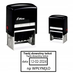 Pieczątka datownik z tekstem S - 827 D SHINY 50x30 mm zmienna data - Datowniki - miniaturka - grafika 1
