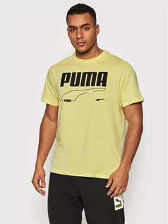 Koszulki męskie - Puma T-Shirt Rebel 585738 Żółty Regular Fit - grafika 1