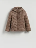 Kurtki damskie - Reserved - Pikowana kurtka z kapturem - brązowy - miniaturka - grafika 1