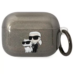 Karl Lagerfeld KLAPHNKCTGK Airpods Pro cover czarny/black Gliter Karl&Choupette - Akcesoria do słuchawek - miniaturka - grafika 1