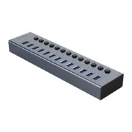 Złącza, przejściówki, adaptery - Hub BT2U3-13AB z włącznikami 13x USB-A - szary ORICO - miniaturka - grafika 1