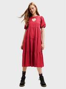 Sukienki - Desigual Sukienka codzienna Flora 22WWVW30 Czerwony Regular Fit - miniaturka - grafika 1
