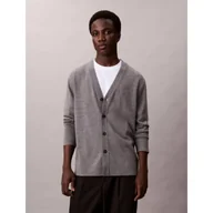 Swetry męskie - Calvin Klein Wełniany kardigan Regular Fit - miniaturka - grafika 1