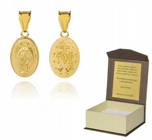 Złoty medalik Matka Boska srebro pozłacane M20 - Wisiorki - miniaturka - grafika 1